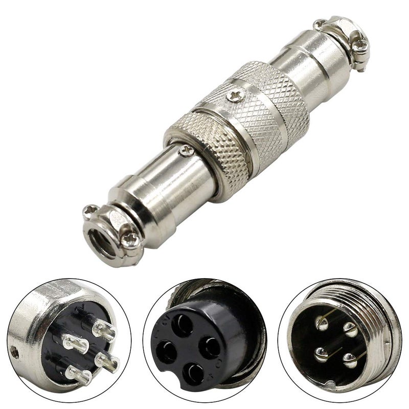 Hxchen 4Pin 16mm Waterproof Female/Male Wire Panel Power Chassis Metal Fittings Aviation Connector GX16-4P - (2 Sets) - Image 3